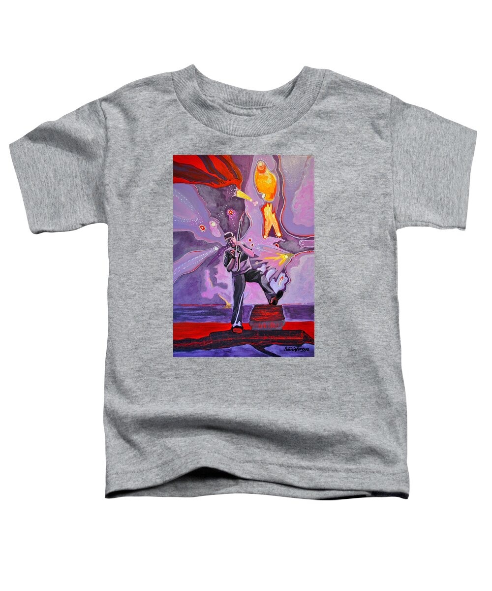 Umphrey's Mcgee Toddler T-Shirt featuring the painting The Big Blowout by Patricia Arroyo