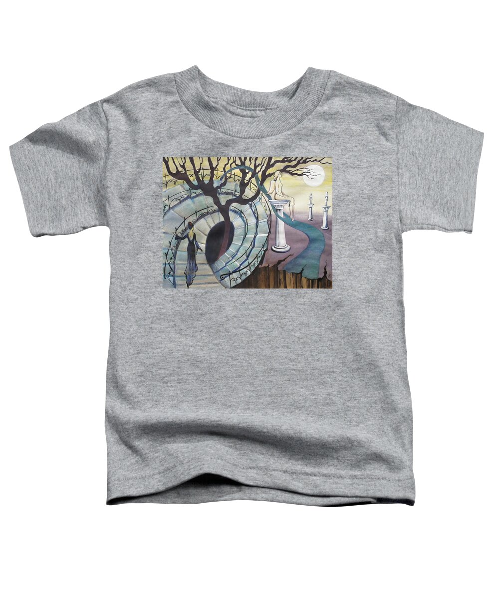 Surrealism Toddler T-Shirt featuring the painting The Maze by Valentina Plishchina