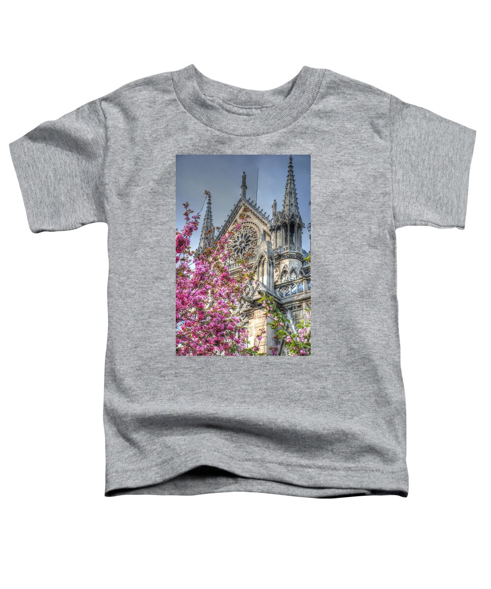 Notre Dame Toddler T-Shirt featuring the photograph Vibrant Cathedral by Jennifer Ancker