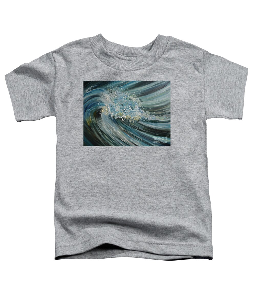 Ocean Wave Toddler T-Shirt featuring the painting Wave Whirl by Julie Brugh Riffey