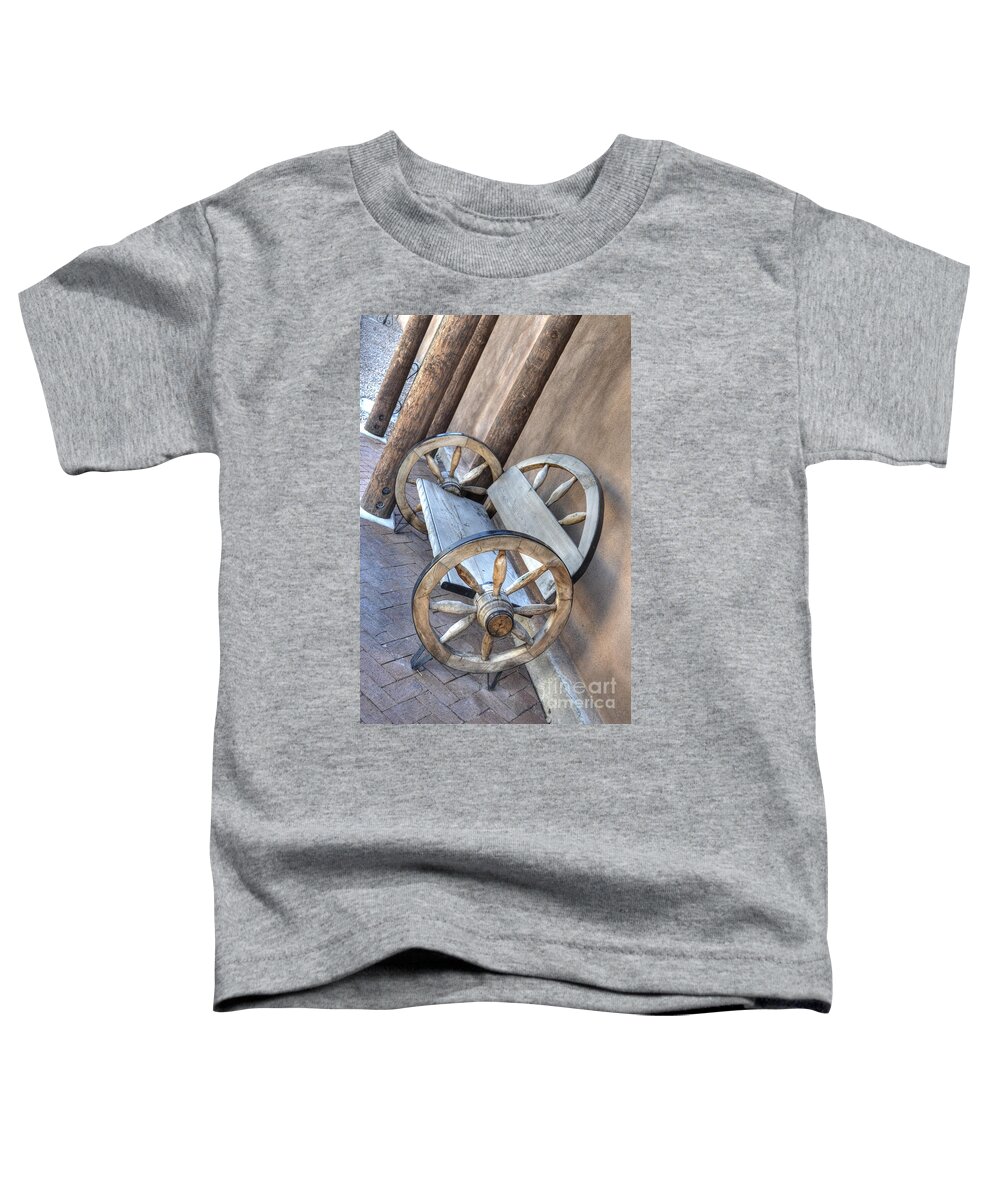 Bench Toddler T-Shirt featuring the photograph Wheel Bench by Donna Greene