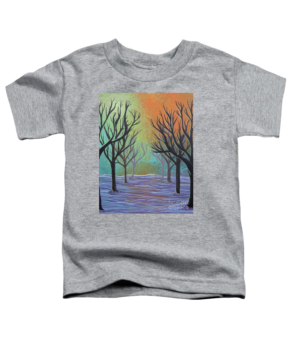 Winter Solitude 3 Toddler T-Shirt featuring the painting Winter Solitude 11 by Jacqueline Athmann