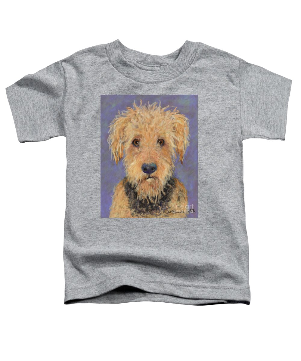 Airdale Toddler T-Shirt featuring the painting DJ by Pat Saunders-White