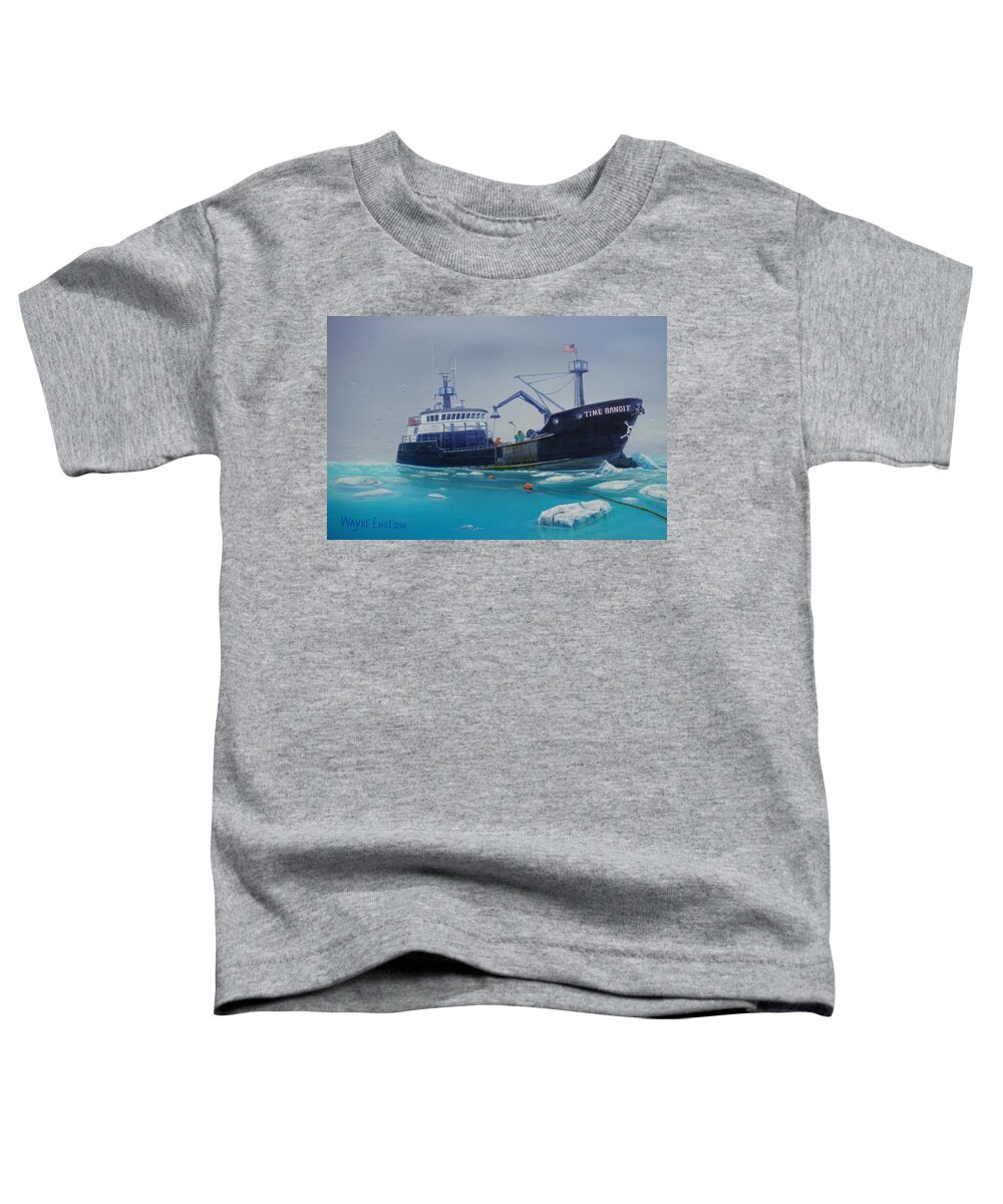 Seascape Toddler T-Shirt featuring the painting F/v Time Bandit by Wayne Enslow