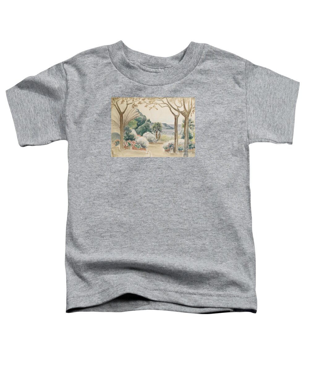 Henri Baptiste Lebasque 1865 - 1937 Femme Sur La Terrasse Toddler T-Shirt featuring the painting Femme Sur La Terrasse by MotionAge Designs