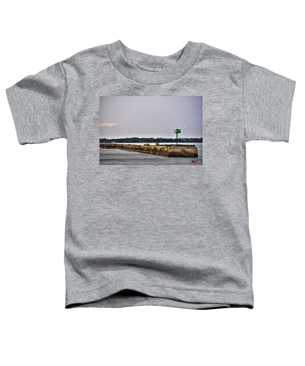 Buffalo Toddler T-Shirt featuring the photograph 001 Breakwall Ends by Michael Frank Jr