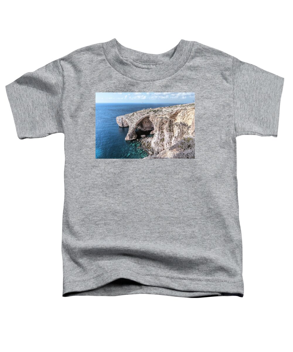 Blue Grotto Toddler T-Shirt featuring the photograph Blue Grotto - Malta #1 by Joana Kruse