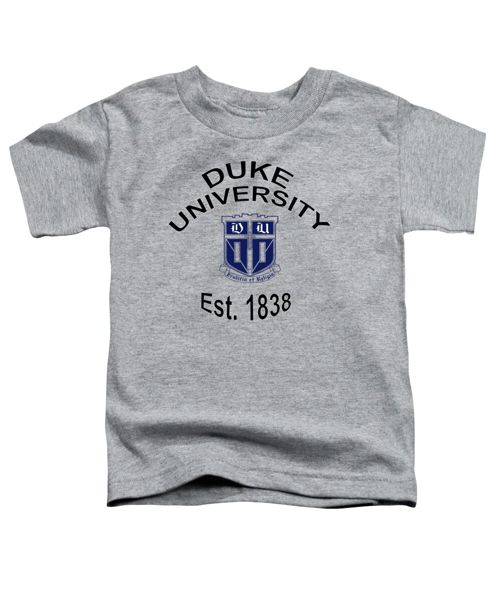 Duke Toddler T-Shirt featuring the digital art Duke University Est 1838 #2 by Movie Poster Prints