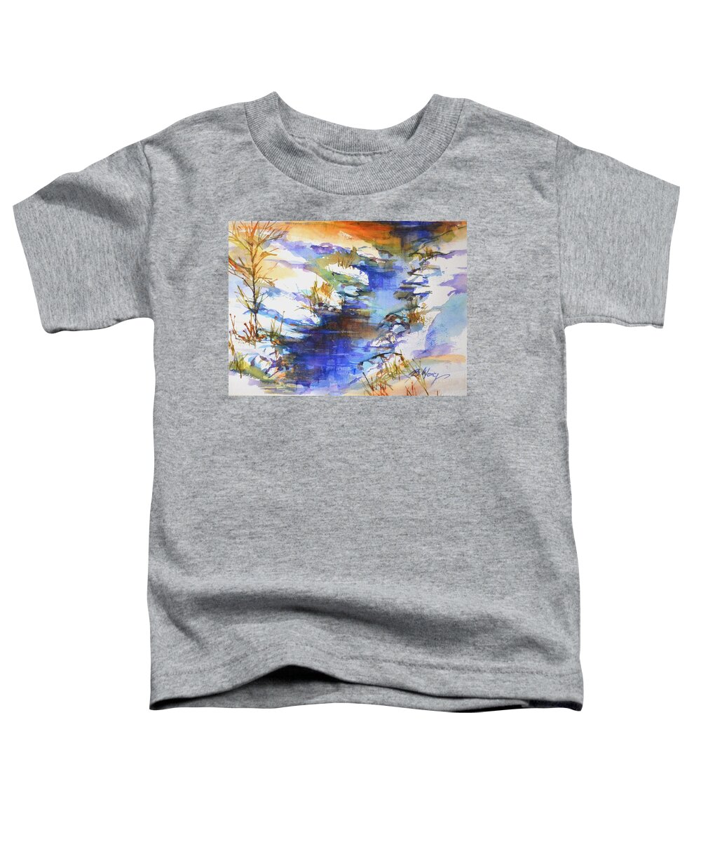 Snowy Toddler T-Shirt featuring the painting For love of winter #3 #2 by Betty M M Wong