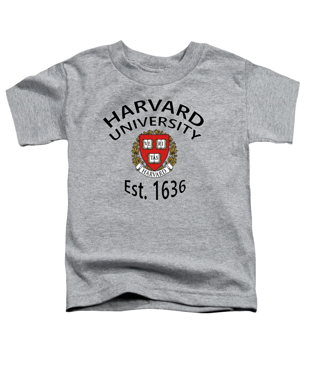 Harvard Toddler T-Shirt featuring the digital art Harvard University Est. 1636 #2 by Movie Poster Prints