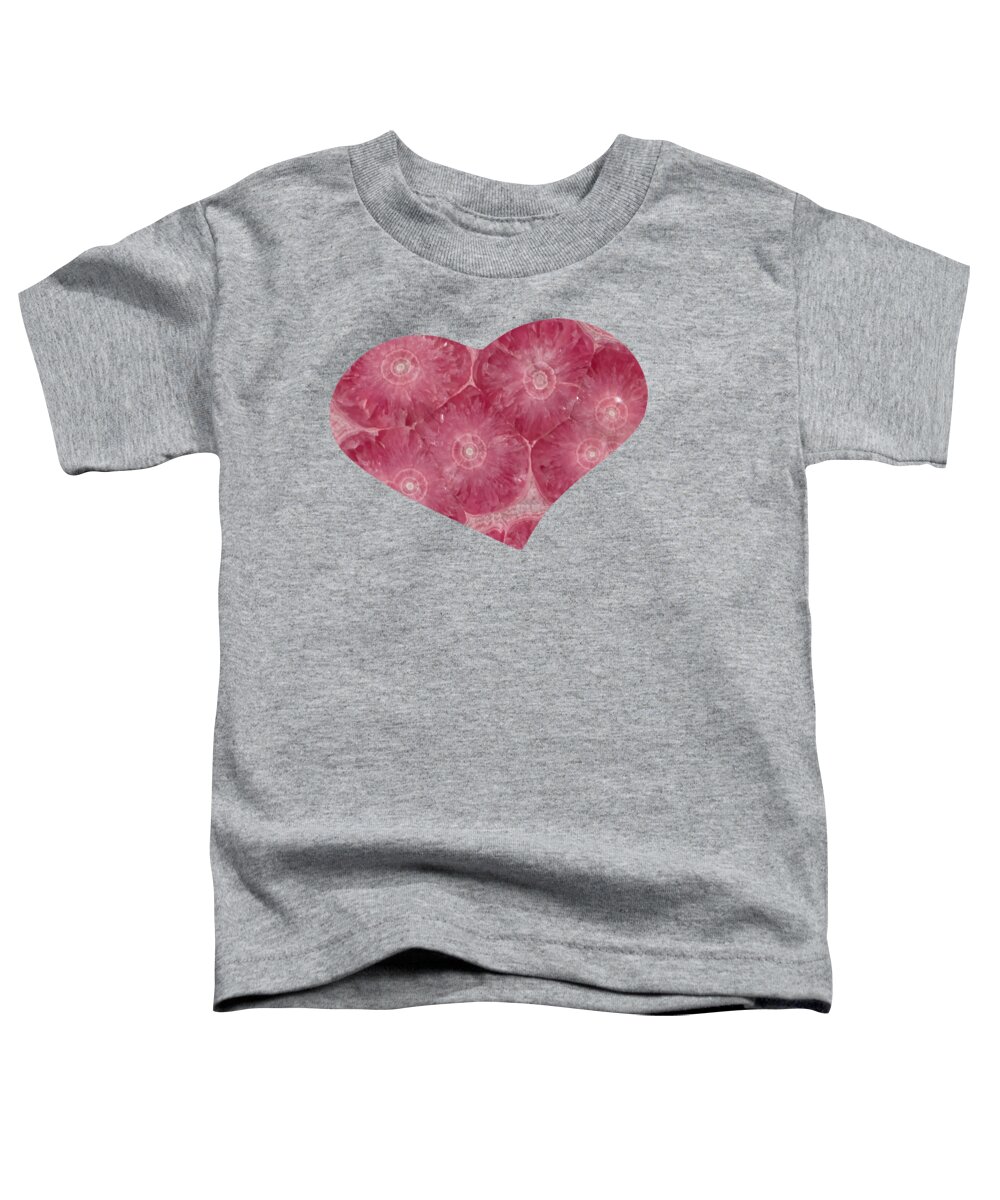 Heart Shape Art Toddler T-Shirt featuring the digital art Heart Shape Stone Art #2 by Lena Owens - OLena Art Vibrant Palette Knife and Graphic Design
