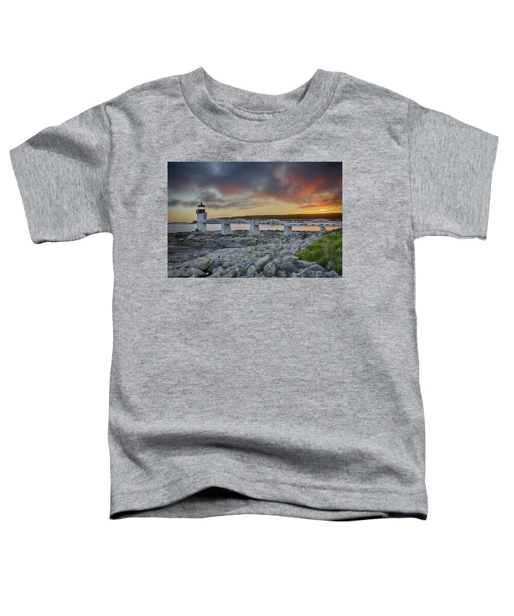 Maine Toddler T-Shirt featuring the photograph Marshall Point Lighthouse at sunset, Maine, USA #1 by Kyle Lee