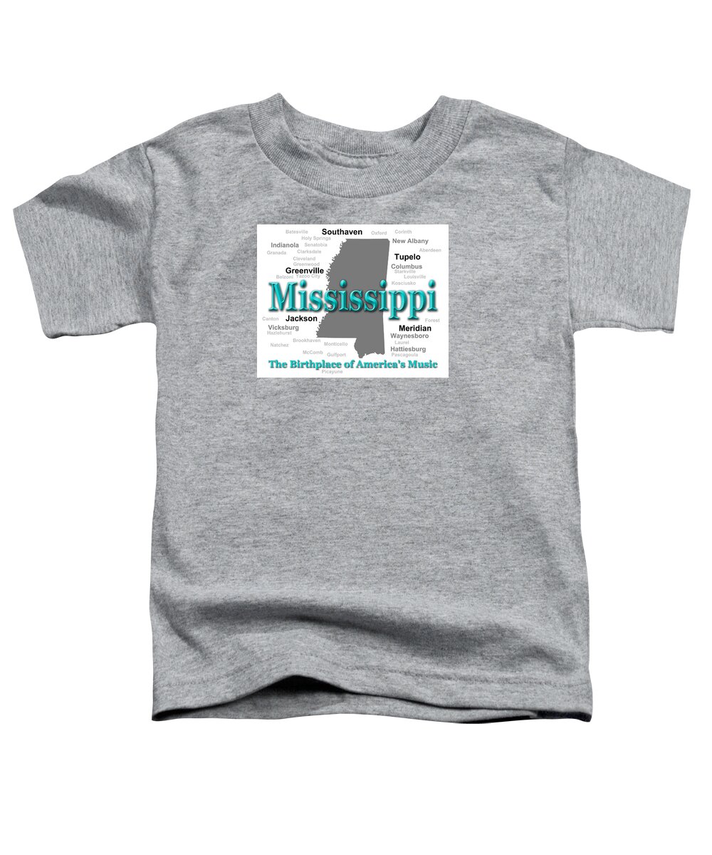 Mississippi Toddler T-Shirt featuring the photograph Mississippi State Pride Map Silhouette by Keith Webber Jr