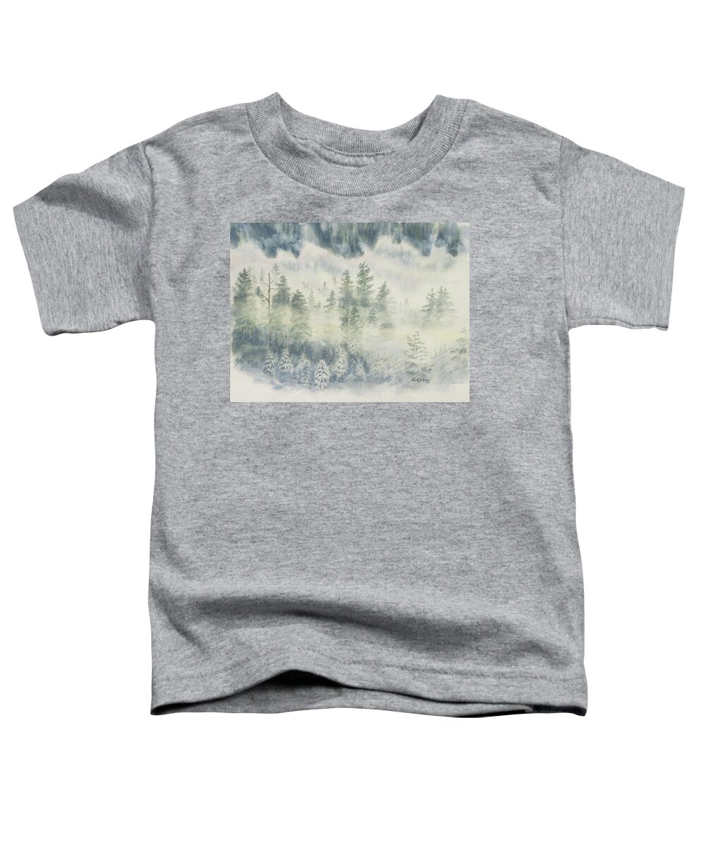 Mist Toddler T-Shirt featuring the painting Mist on Warm Lake Road #2 by Link Jackson