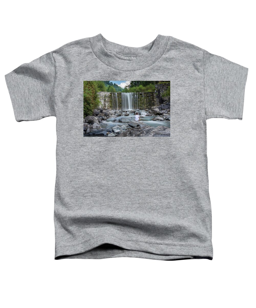 Beauty In Nature Toddler T-Shirt featuring the photograph Nature waterfall #1 by Ncp