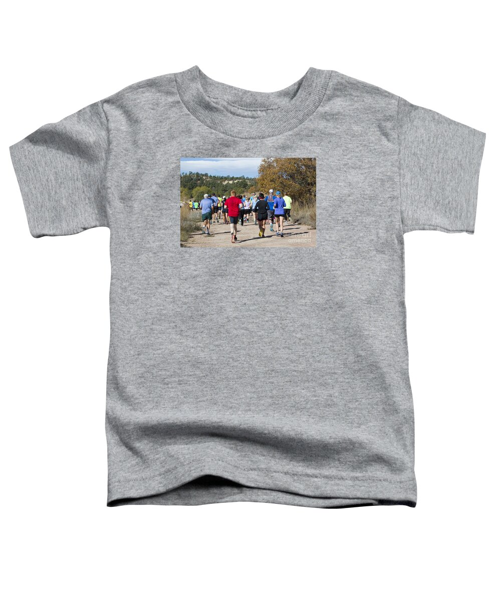 Pikes Peak Road Runners Toddler T-Shirt featuring the photograph Pikes Peak Road Runners Fall Series III Race #1 by Steven Krull