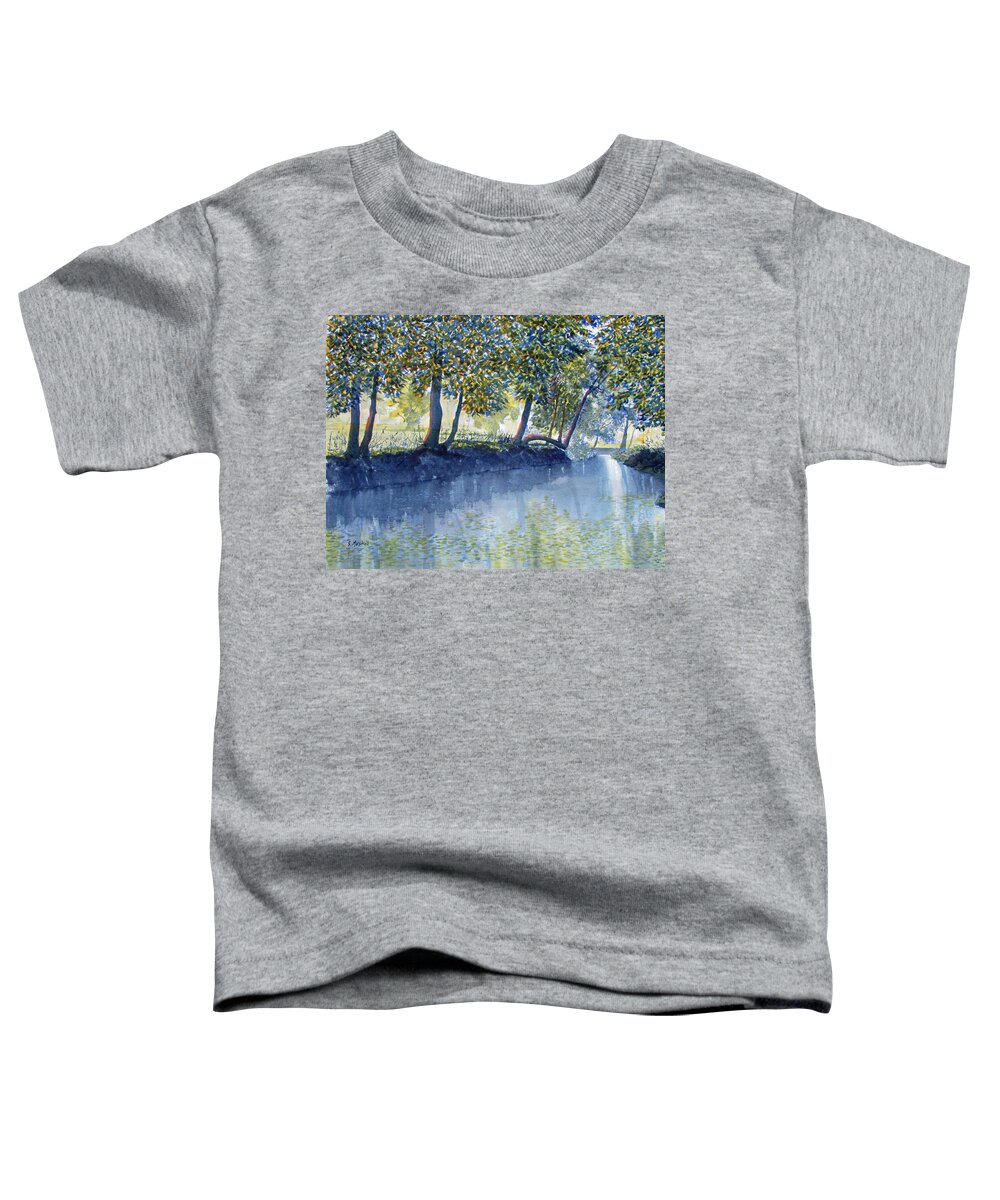 Glenn Marshall Yorkshire Artist Toddler T-Shirt featuring the painting Ripples and Reflections by Glenn Marshall
