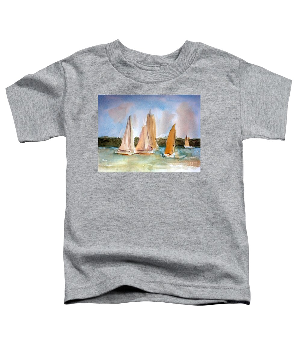 Sailing Toddler T-Shirt featuring the painting Sailing #1 by Julie Lueders 