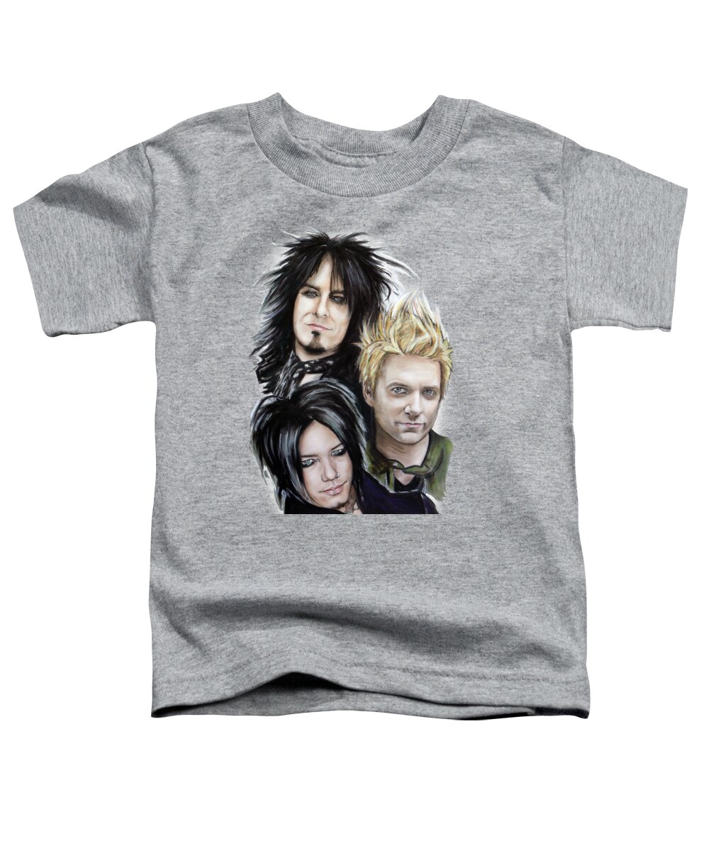 Sixx Am Toddler T-Shirt featuring the painting Sixx AM #1 by Melanie D