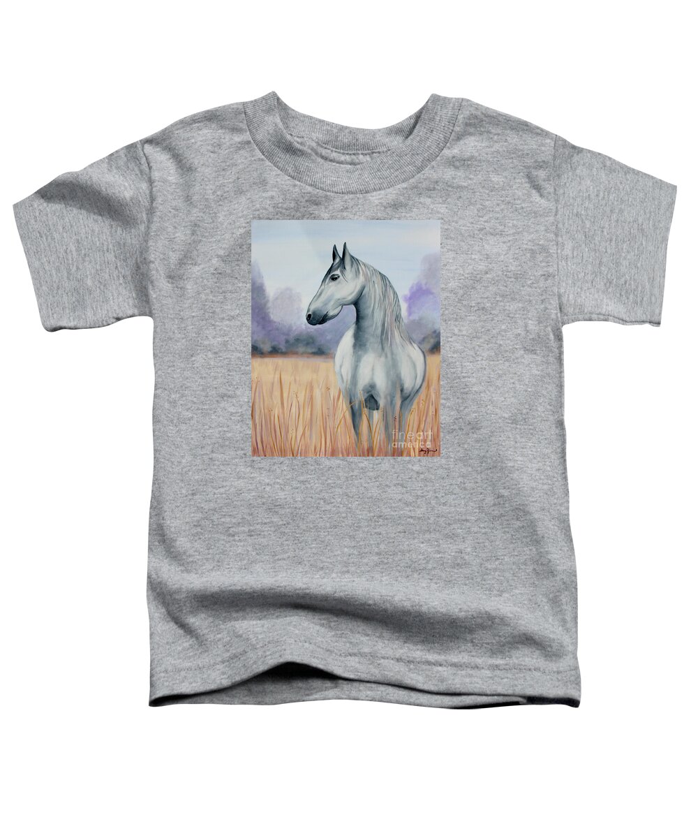 Horse Toddler T-Shirt featuring the painting Solemn Spirit #1 by Stacey Zimmerman