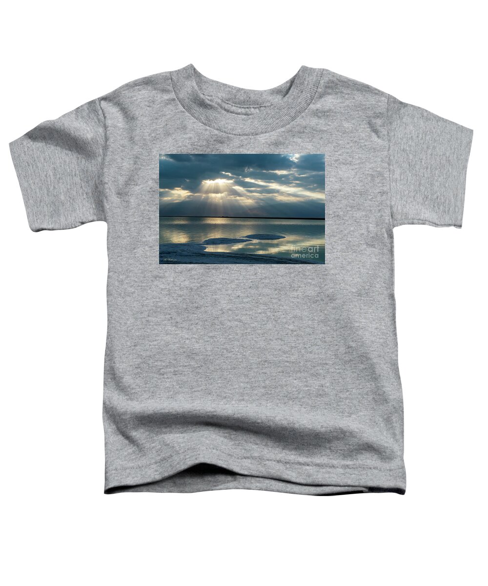 Sunrise Toddler T-Shirt featuring the photograph Sunrise at the Dead Sea #1 by Arik Baltinester