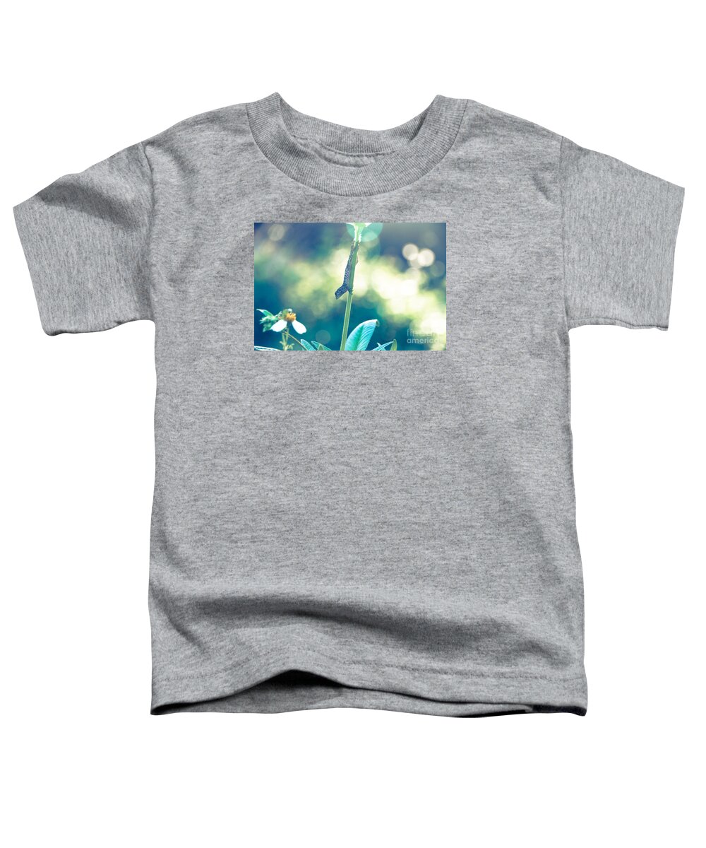 Animal Toddler T-Shirt featuring the photograph Suspended headlong lizard #1 by Amanda Mohler