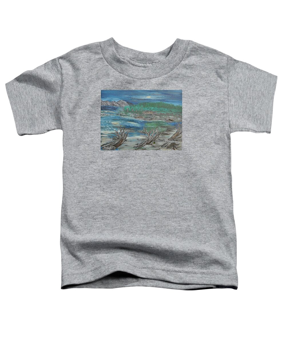Landscape Toddler T-Shirt featuring the painting Taft Beach by Suzanne Surber