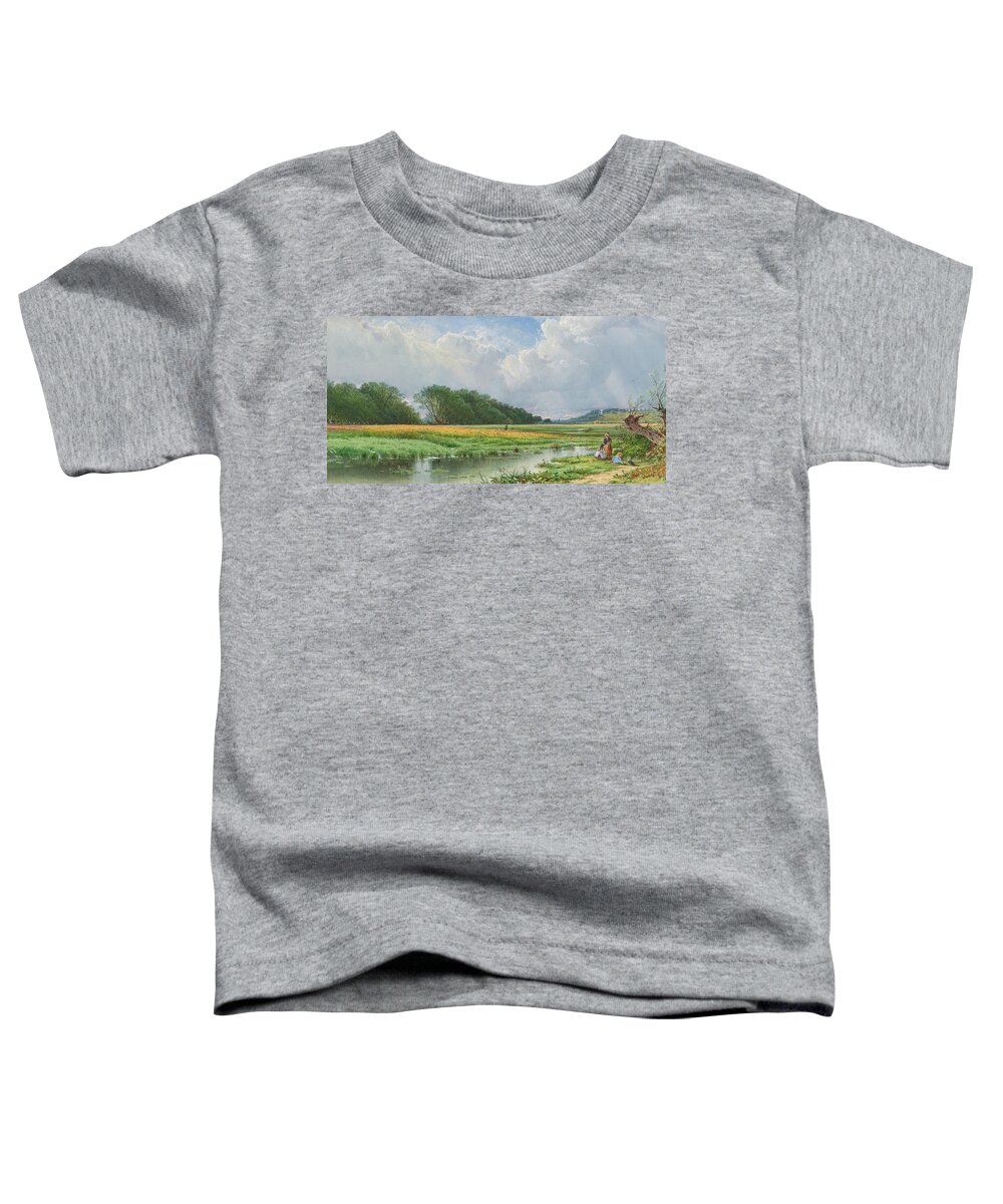 Alfred Thompson Bricher 1837 - 1908 On The Meadows Of Old Newburyport Toddler T-Shirt featuring the painting The Meadows Of Old Newburyport #1 by Alfred Thompson