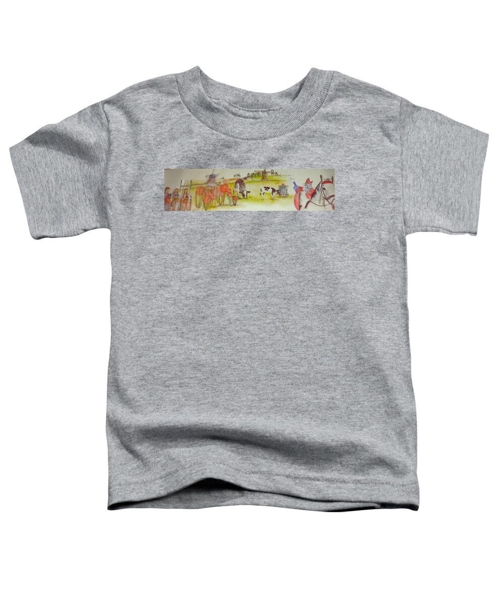 The Netherlands. Landscape. Cows. Sinterklauss. Toddler T-Shirt featuring the painting the Netherlands scroll #1 by Debbi Saccomanno Chan