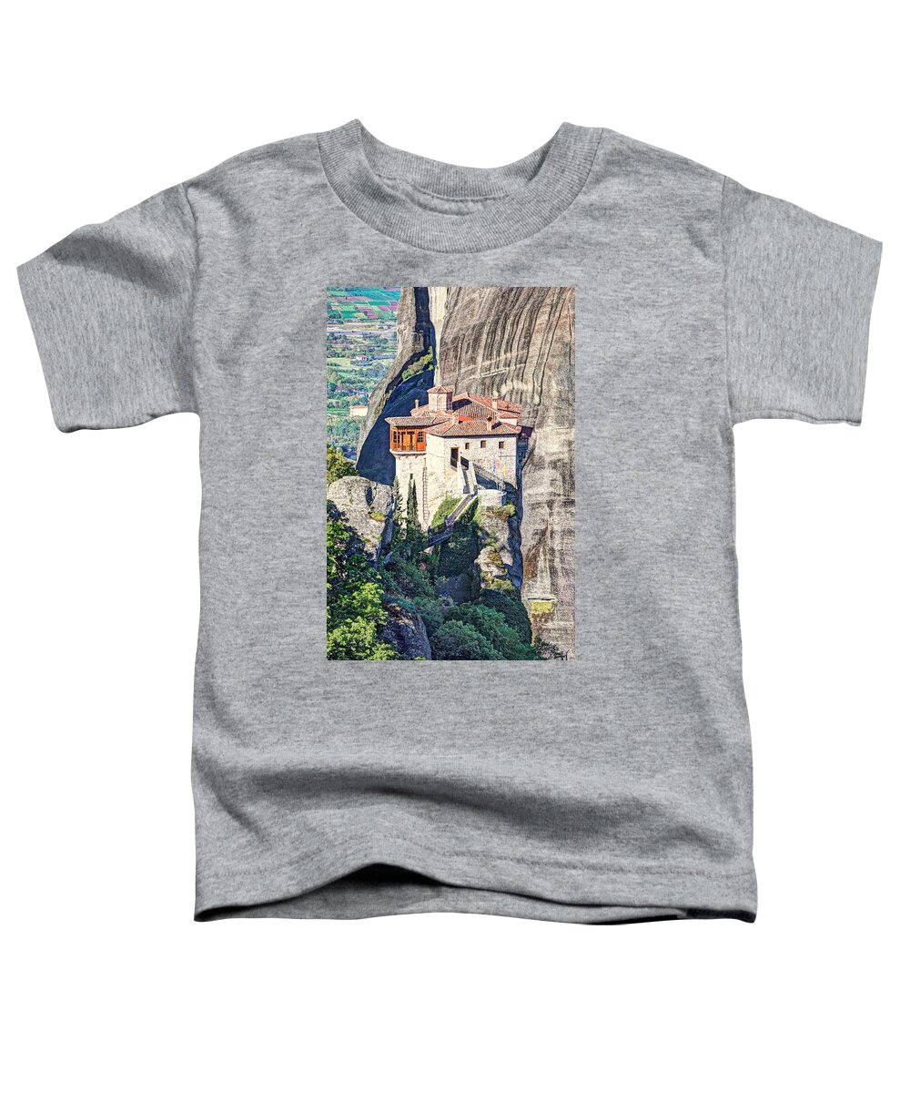 Christ Toddler T-Shirt featuring the photograph The Roussanou Monastery in the Meteora - Greece #1 by Constantinos Iliopoulos