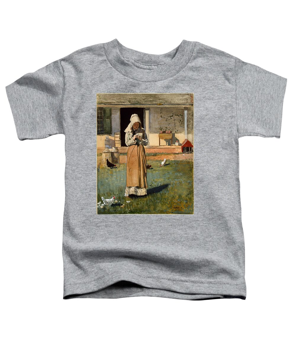 Winslow Homer Toddler T-Shirt featuring the painting The Sick Chicken #5 by Winslow Homer