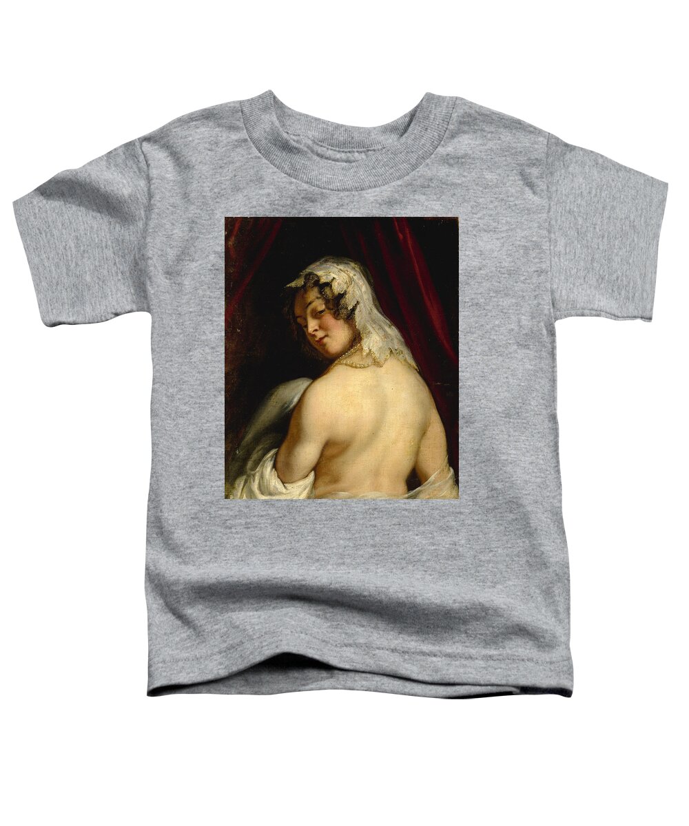 Jacob Jordaens Toddler T-Shirt featuring the painting The wife of king Candaules #1 by Jacob Jordaens