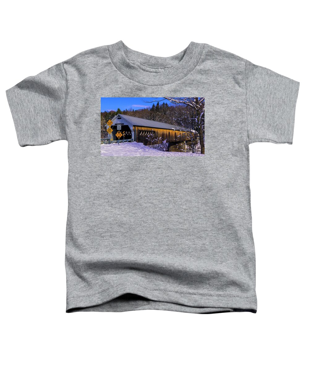 West Dummerston Covered Bridge Toddler T-Shirt featuring the photograph West Dummerston Covered Bridge #2 by Scenic Vermont Photography