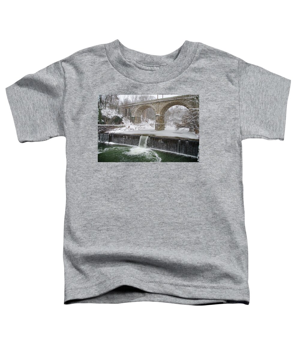Winter Toddler T-Shirt featuring the photograph Winter Wonderland along the Wissahickon Creek #1 by Bill Cannon