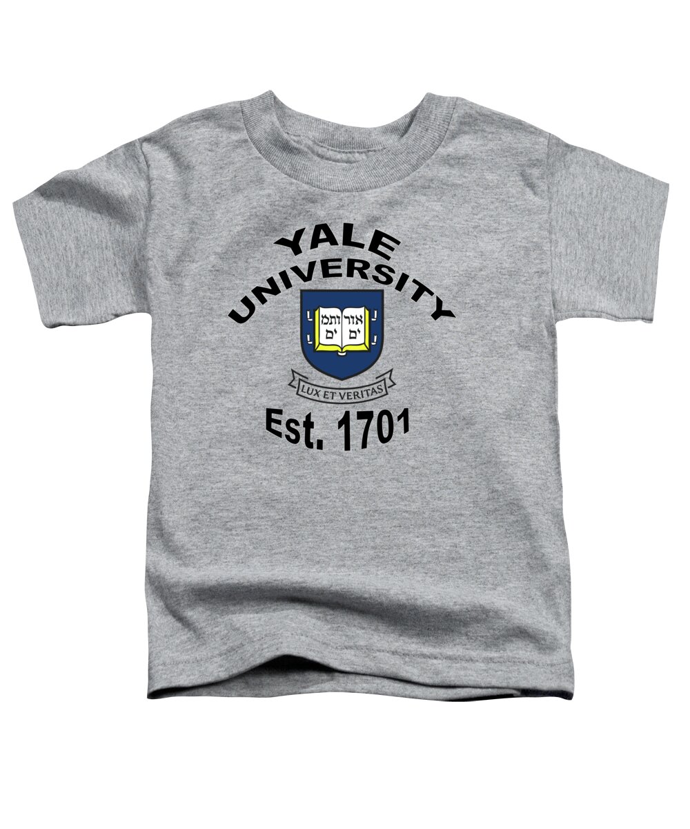Yale Toddler T-Shirt featuring the digital art Yale University Est 1701 by Movie Poster Prints
