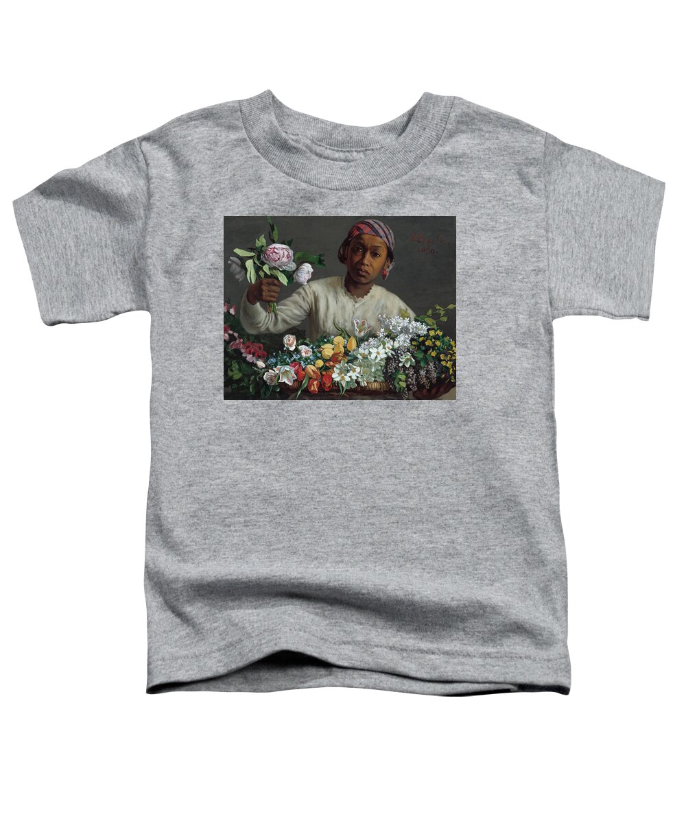 Artist Toddler T-Shirt featuring the painting Young Woman with Peonies #1 by Frederic Bazille