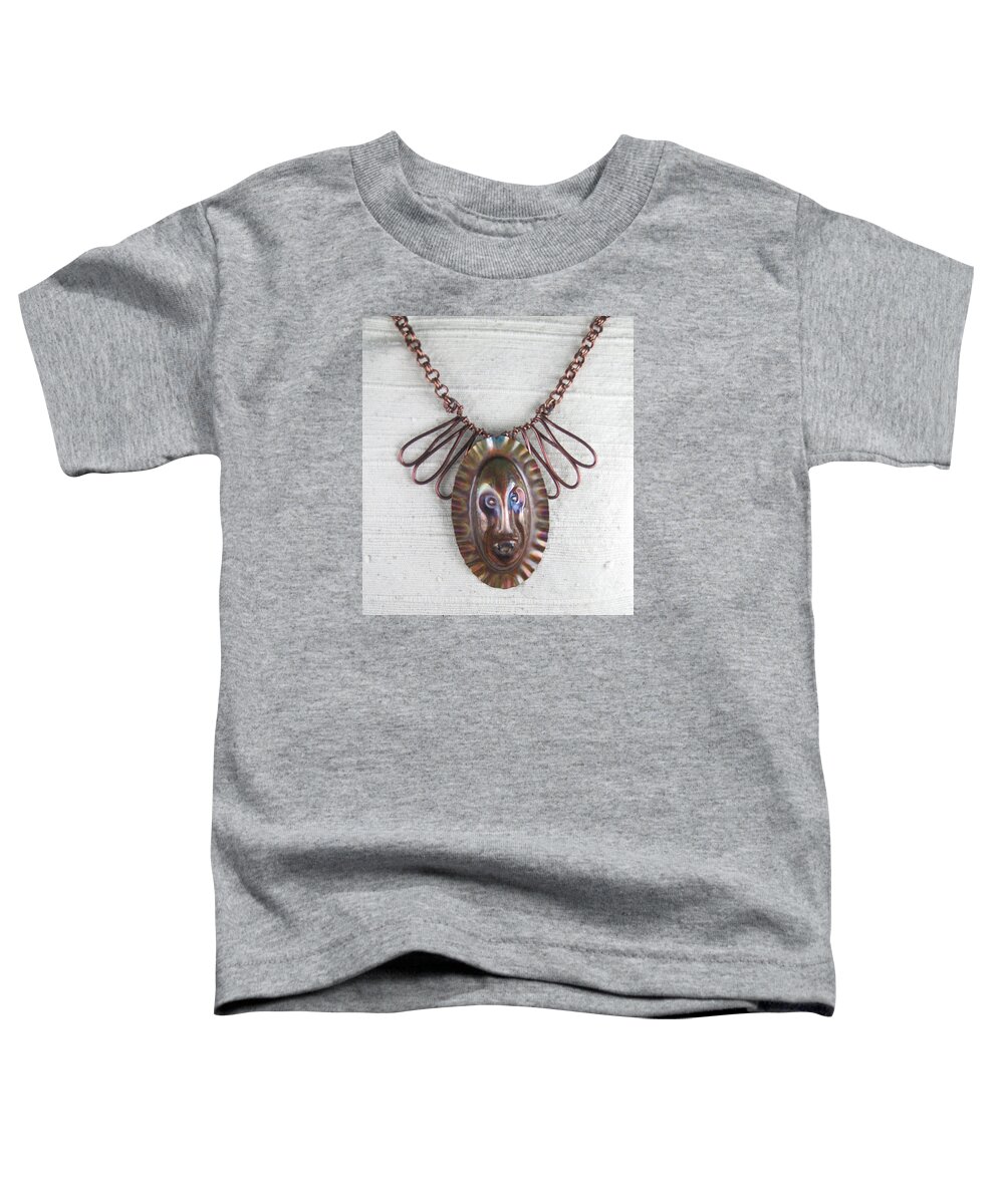 Copper Toddler T-Shirt featuring the jewelry 1254 Tribal Mask by Dianne Brooks