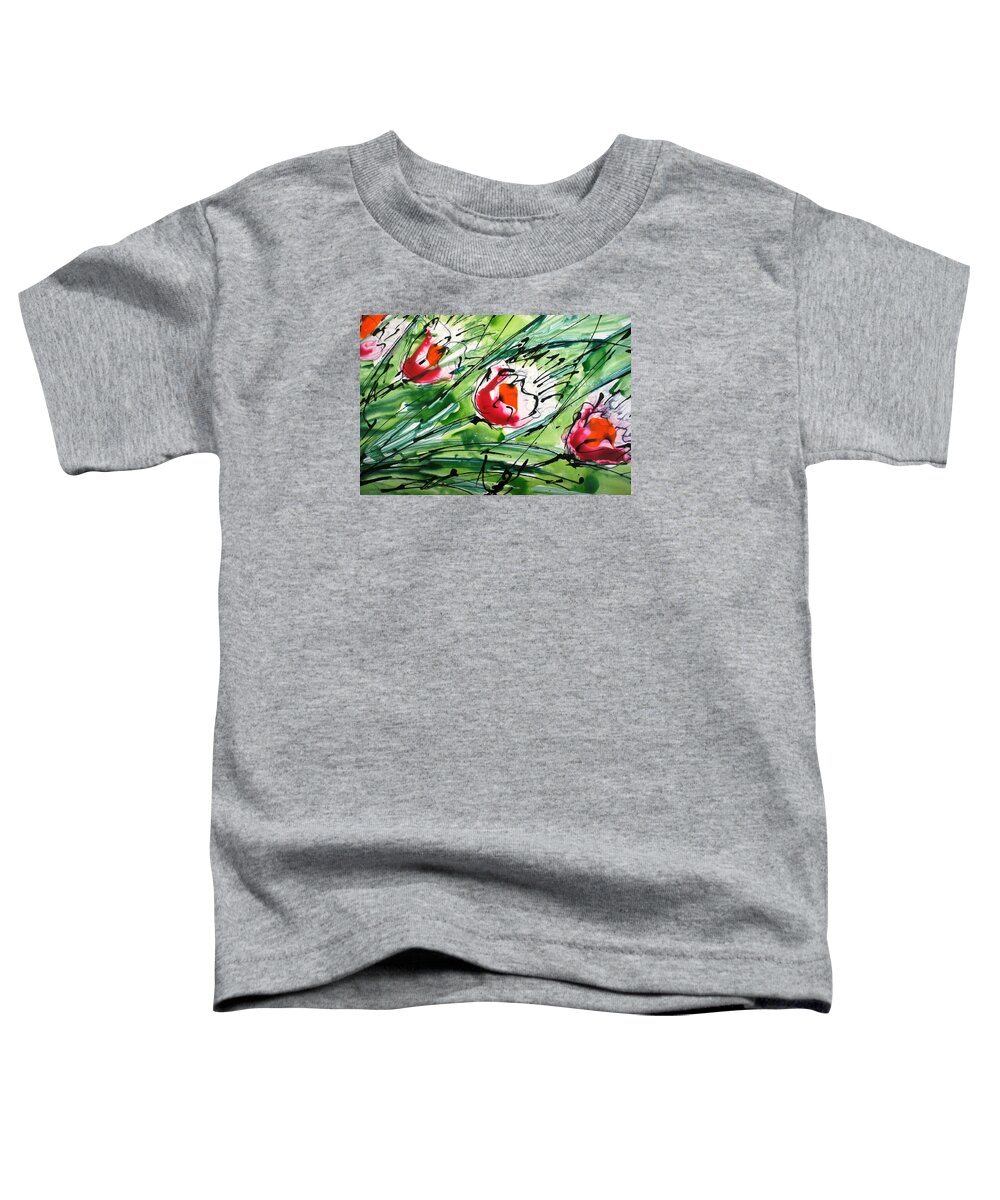 Flowers Toddler T-Shirt featuring the painting The Divine Flowers #15 by Baljit Chadha