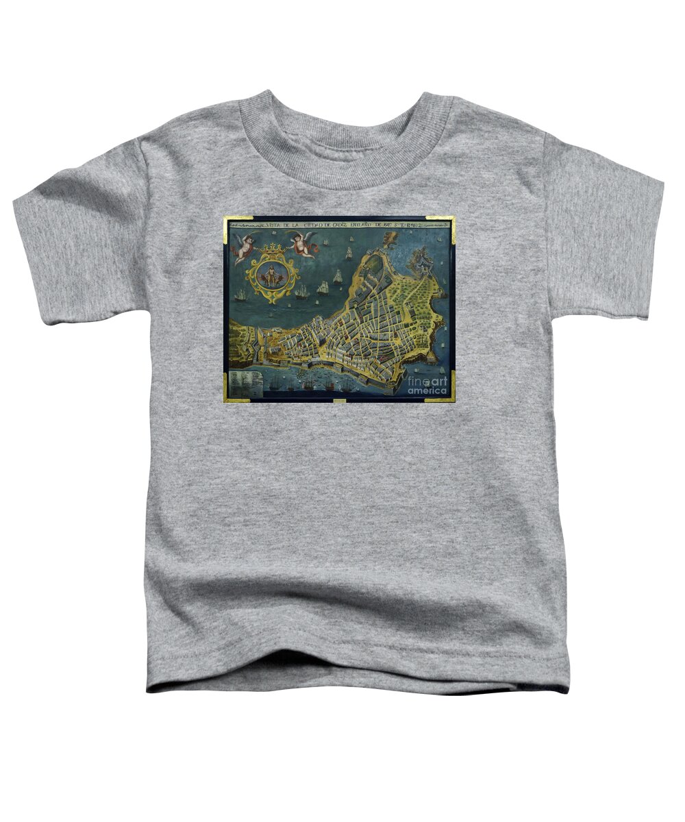 24 F2.8 Toddler T-Shirt featuring the photograph 1647 View of the City of Cadiz Anonymous Painting Photographed by Pablo Avanzini