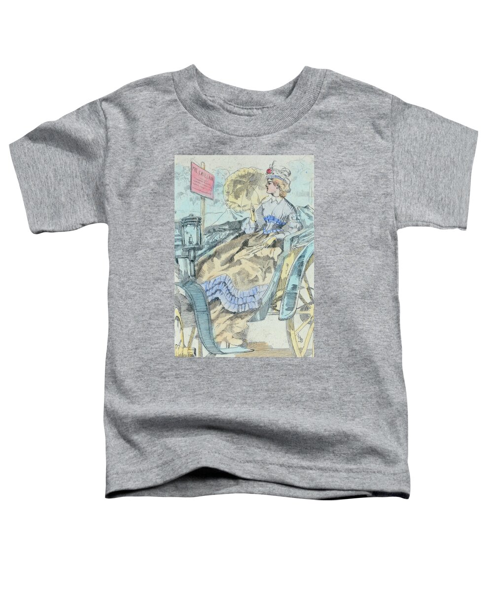 1864 Toddler T-Shirt featuring the drawing 1864 Paris France Fashion Drawing by Movie Poster Prints