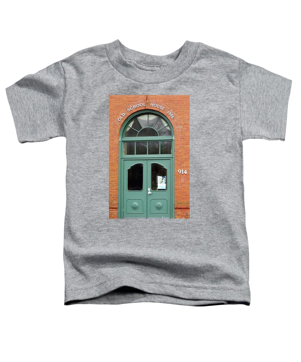School Toddler T-Shirt featuring the photograph 1886 School House Doors by D Hackett
