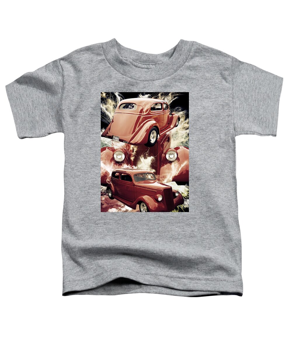 1935 Ford Toddler T-Shirt featuring the photograph 1935 Ford Classic Red Car Photograph 7157.02 by M K Miller