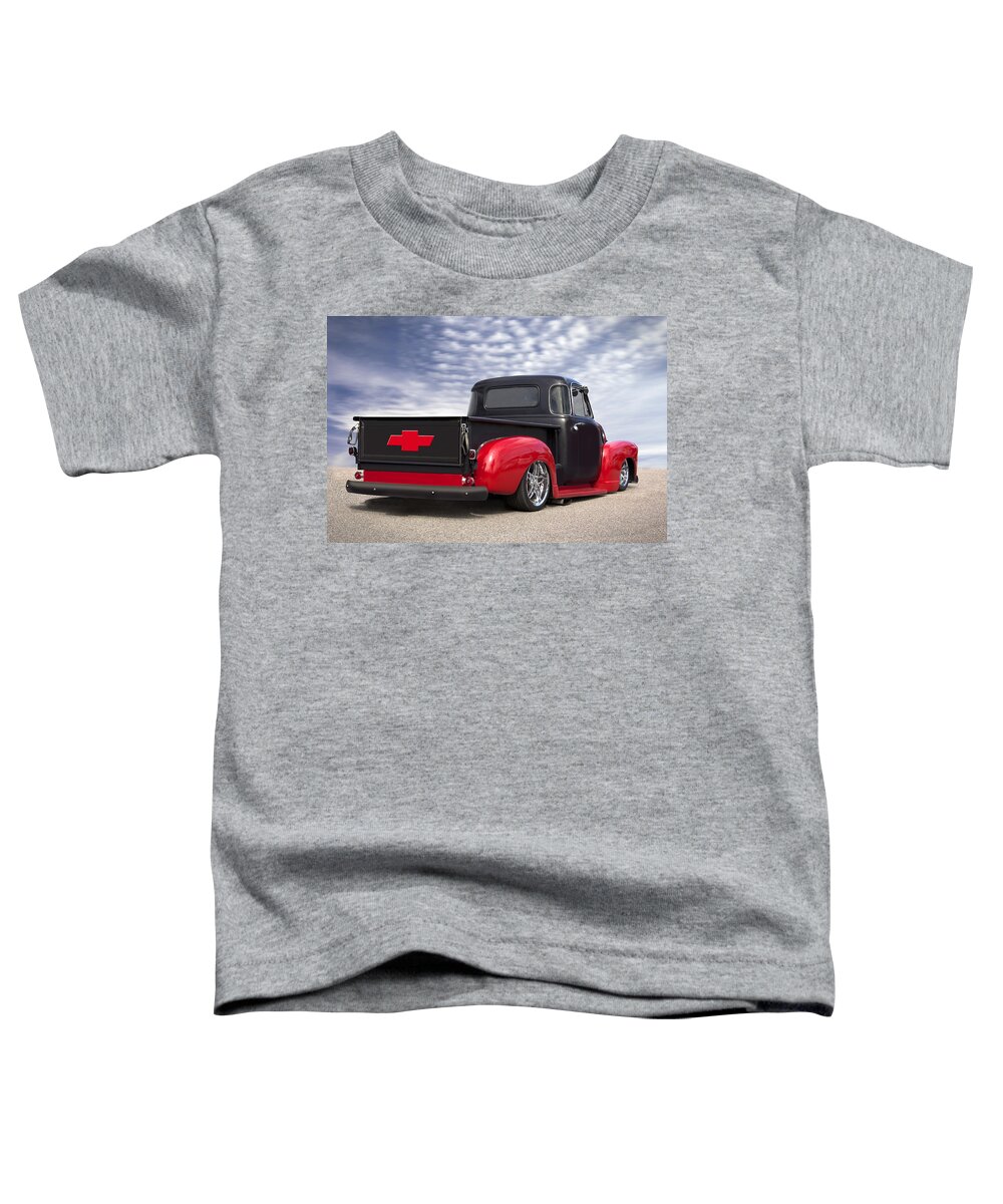 Transportation Toddler T-Shirt featuring the photograph 1954 Chevy Truck Lowrider by Mike McGlothlen