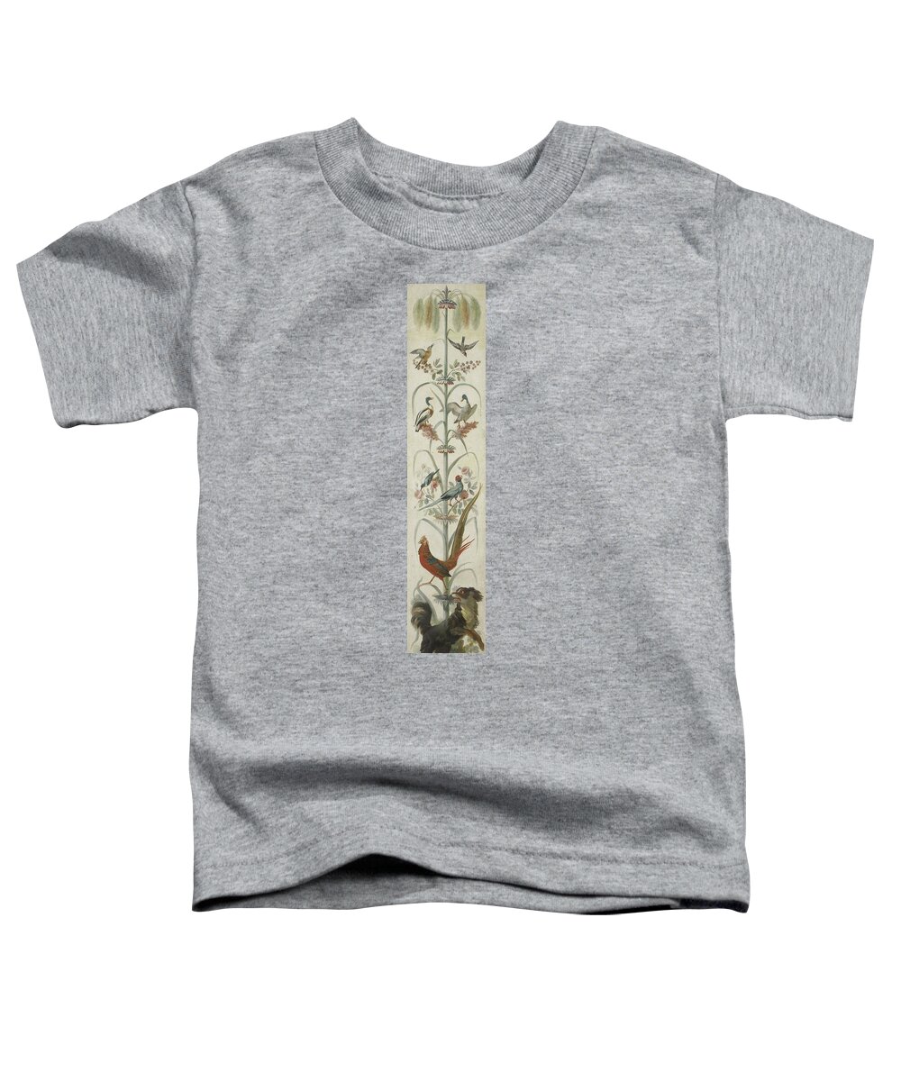 Decorative Depiction With Plants And Animals Toddler T-Shirt featuring the painting Decorative Depiction with Plants and Animals by MotionAge Designs