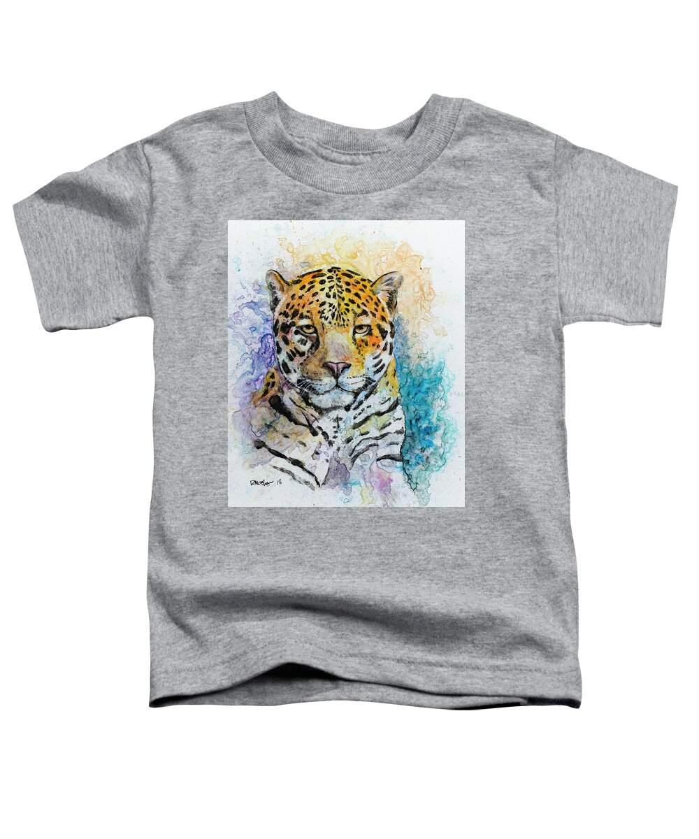 Jaguar Toddler T-Shirt featuring the painting Jaguar #2 by Rick Mosher