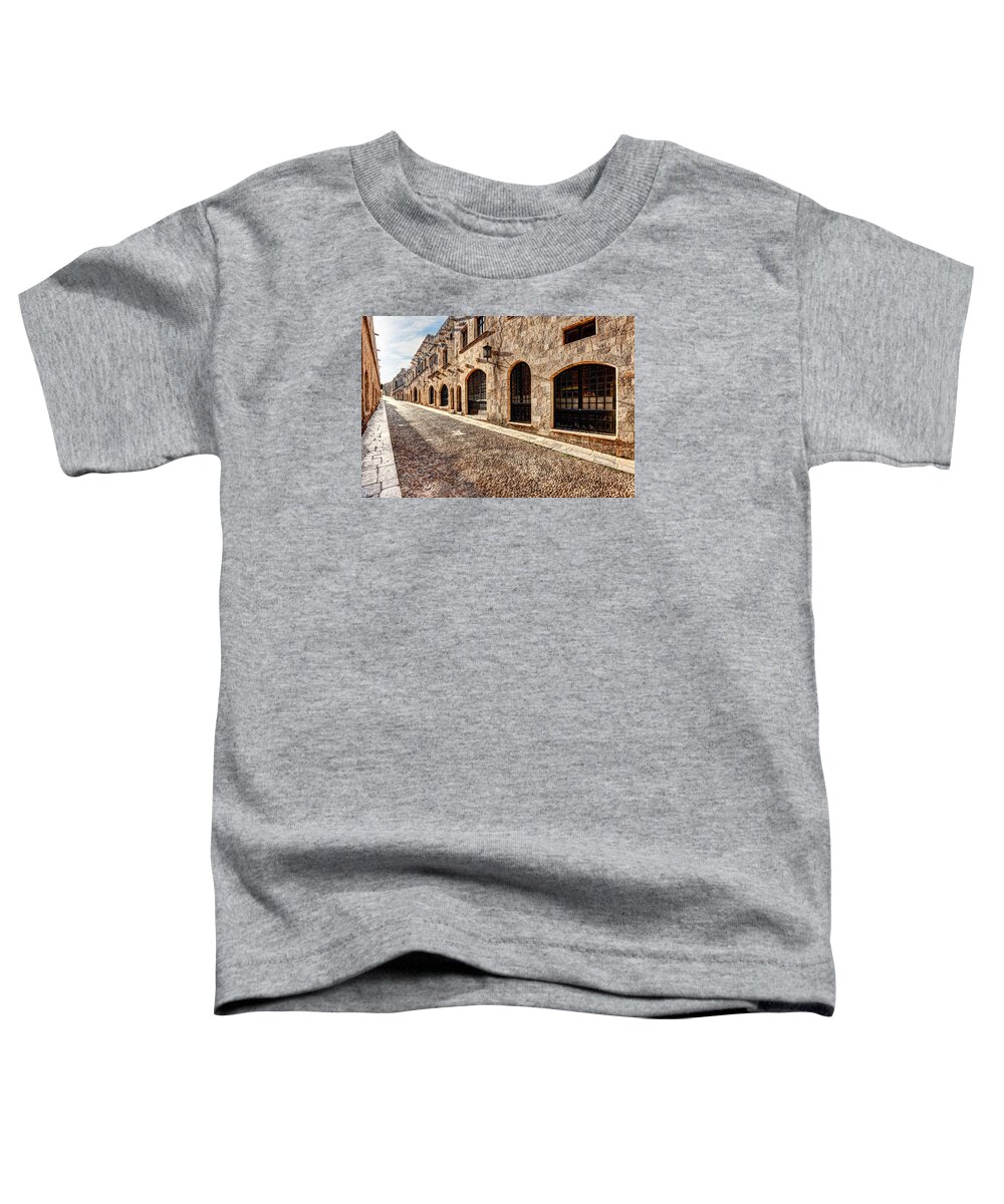 Aegean Toddler T-Shirt featuring the photograph The Street of the Knights in Rhodes - Greece #2 by Constantinos Iliopoulos