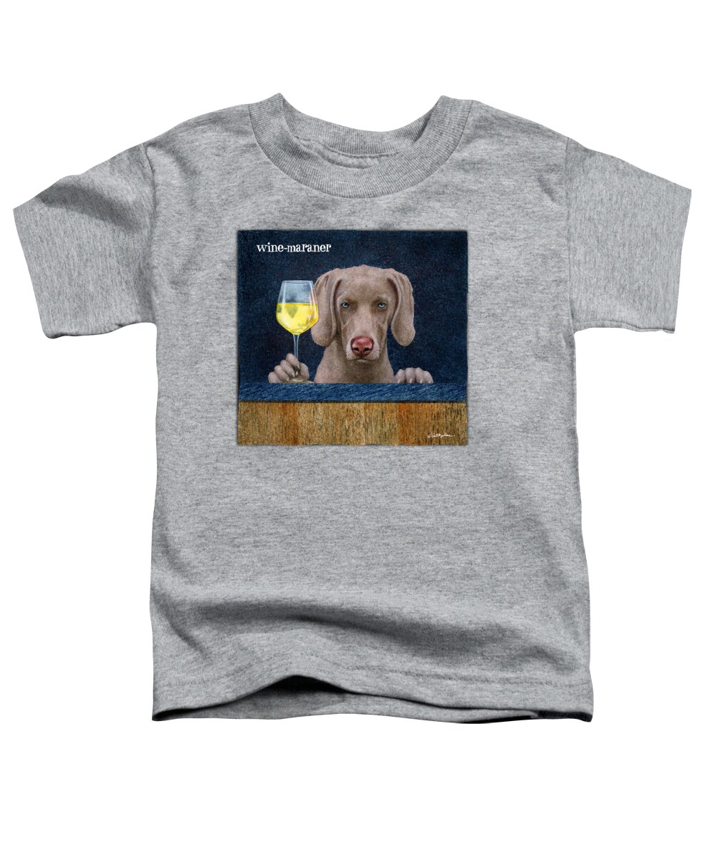 Will Bullas Toddler T-Shirt featuring the painting Wine-maraner by Will Bullas