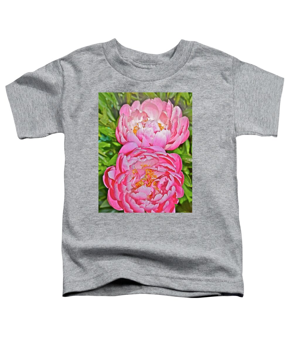 Peonies Toddler T-Shirt featuring the photograph 2016 Early June Coral Supreme Peonies by Janis Senungetuk