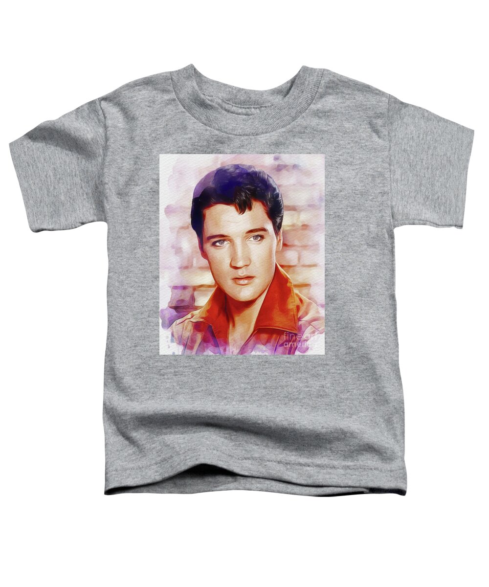 Elvis Toddler T-Shirt featuring the painting Elvis Presley, Rock and Roll Legend #24 by Esoterica Art Agency