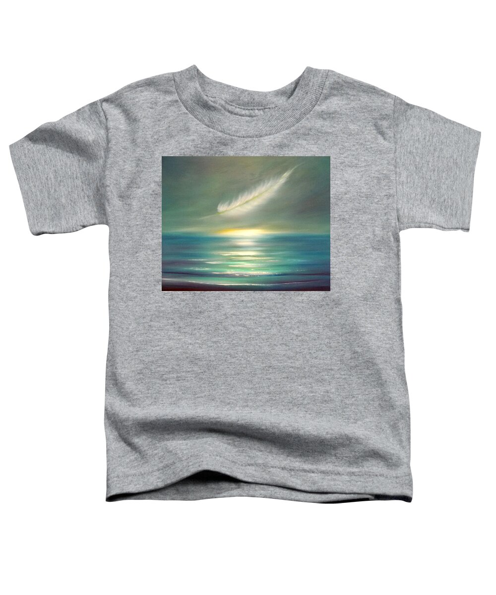 Sunset Toddler T-Shirt featuring the painting Feather at Sunset #3 by Gina De Gorna